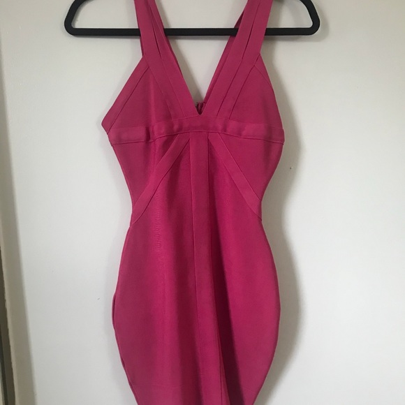 guess pink bandage dress